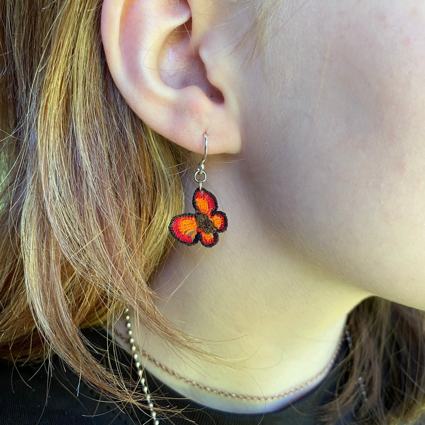 Butterfly micro-crochet earrings