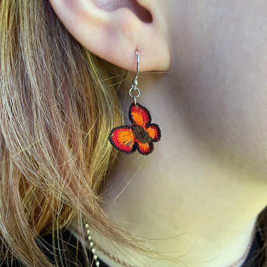 Butterfly micro-crochet earrings
