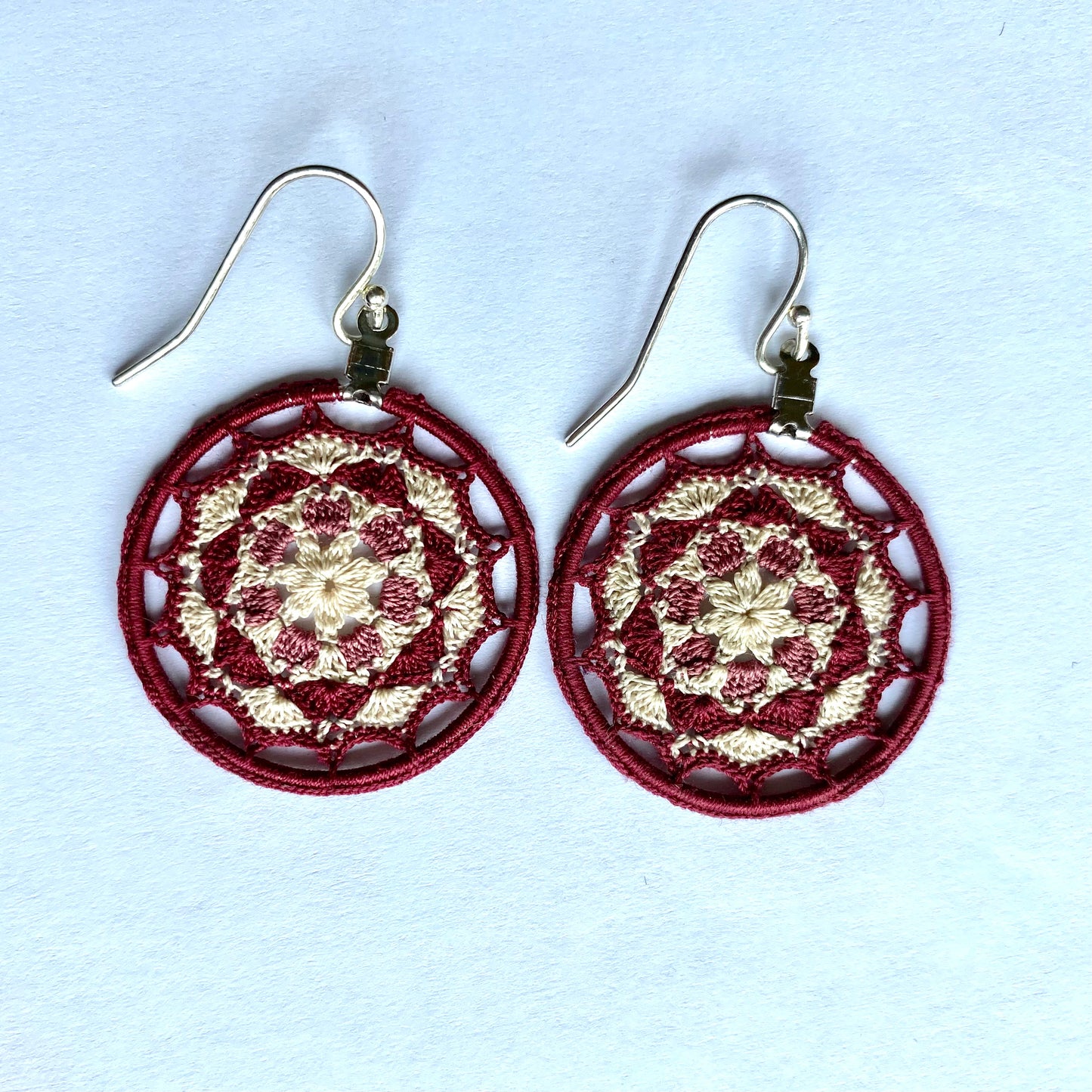 Micro-crochet mandala earrings