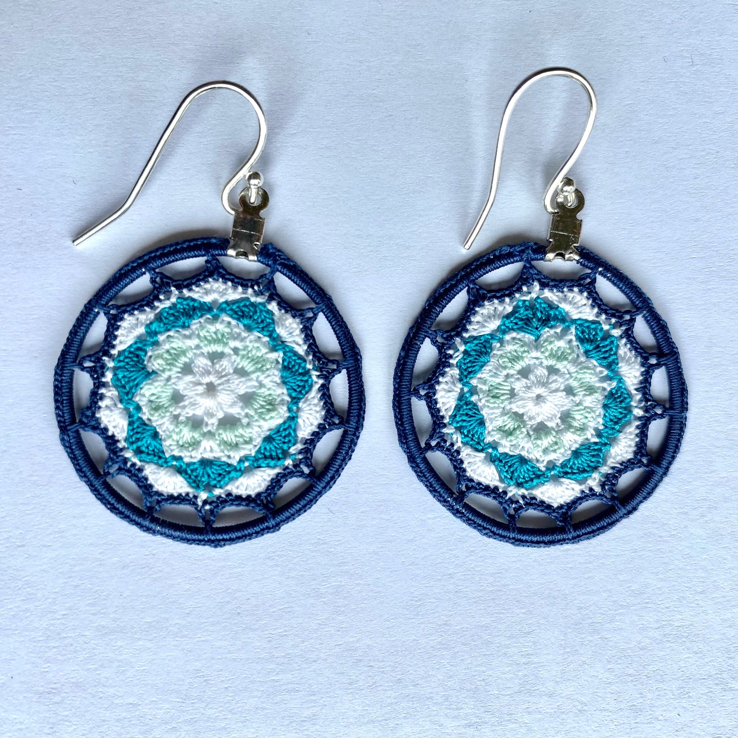 Micro-crochet mandala earrings