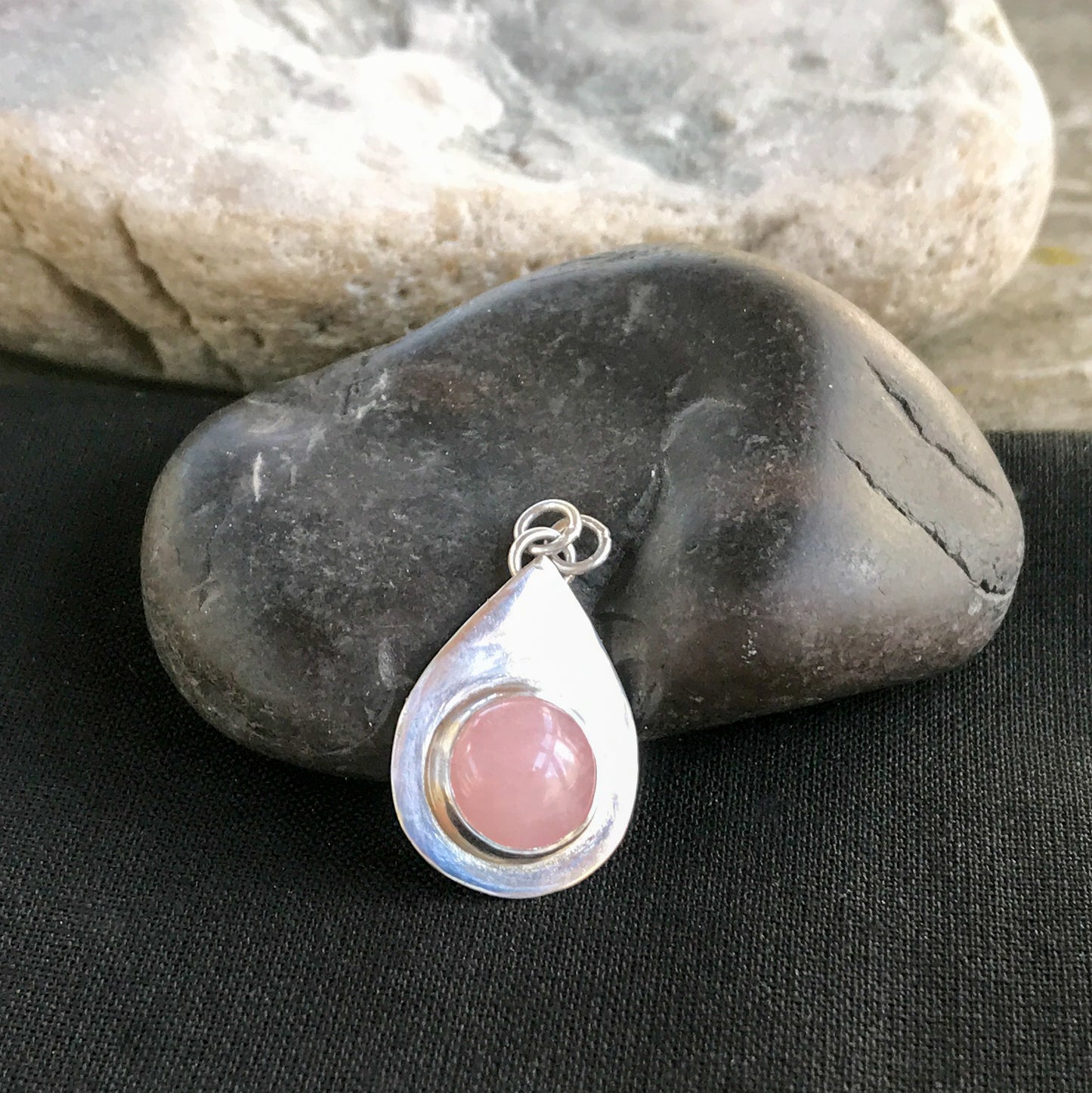 Rose Quartz Teardrop Pendant