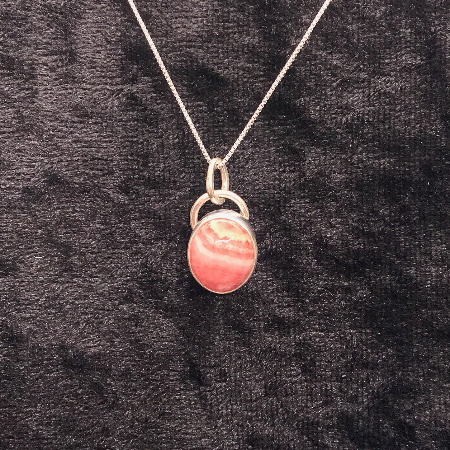 Rhodochrosite oval pendant