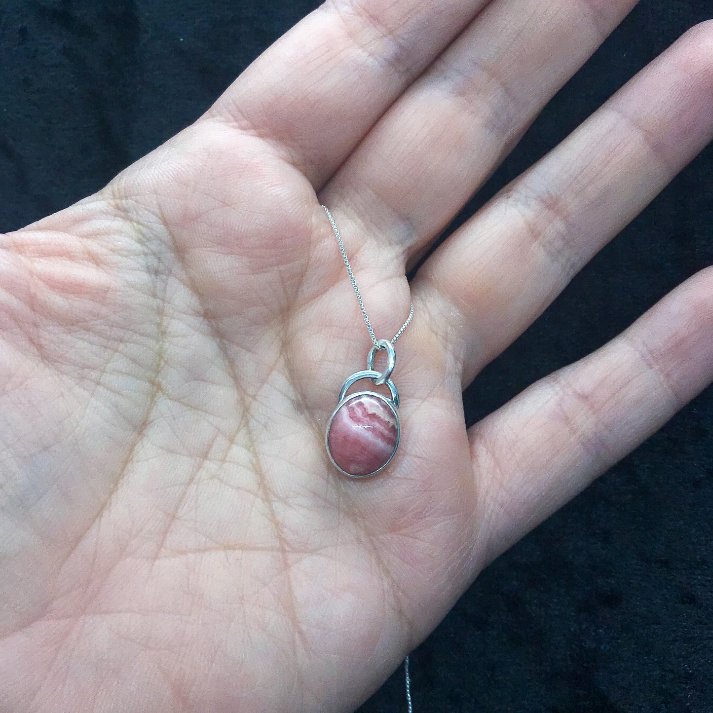 Rhodochrosite oval pendant