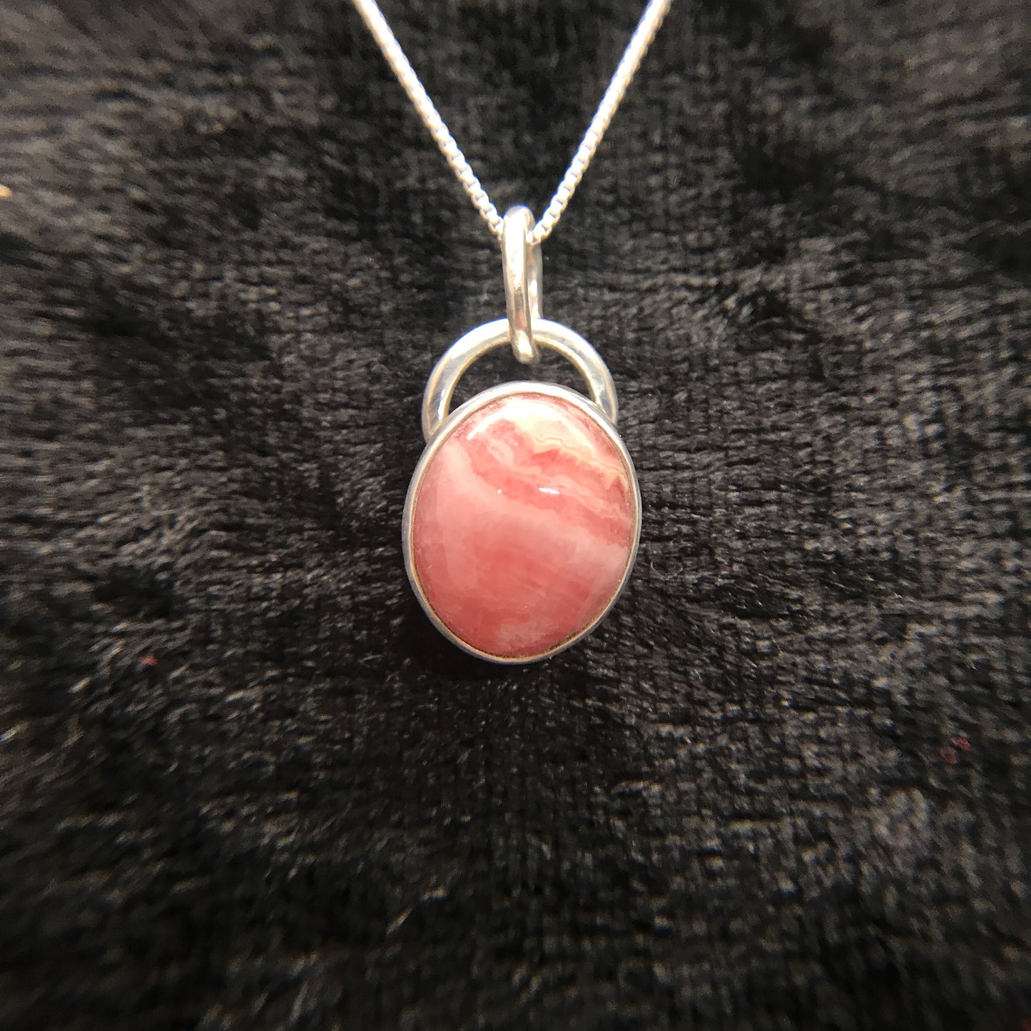 Rhodochrosite oval pendant