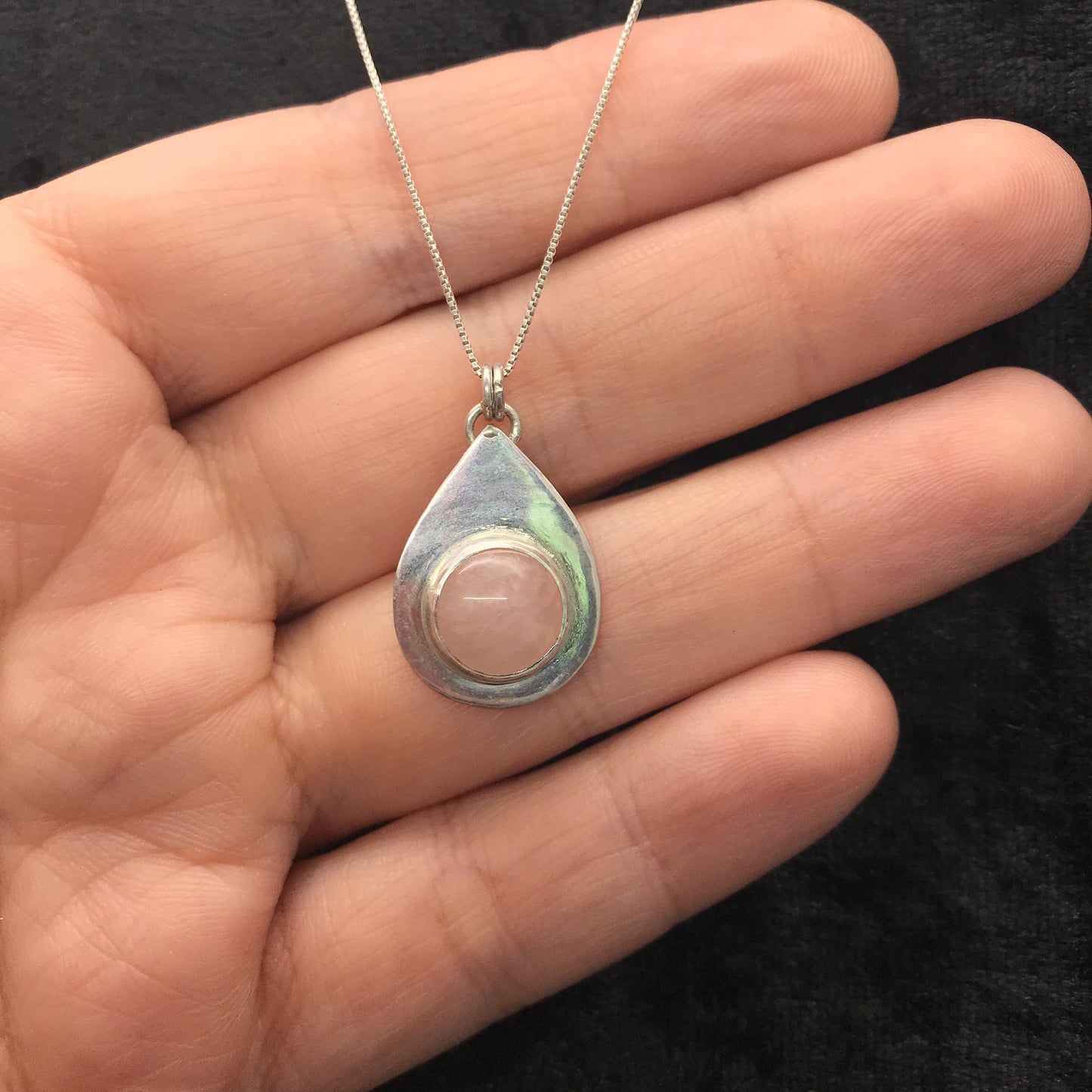 Rose Quartz Teardrop Pendant