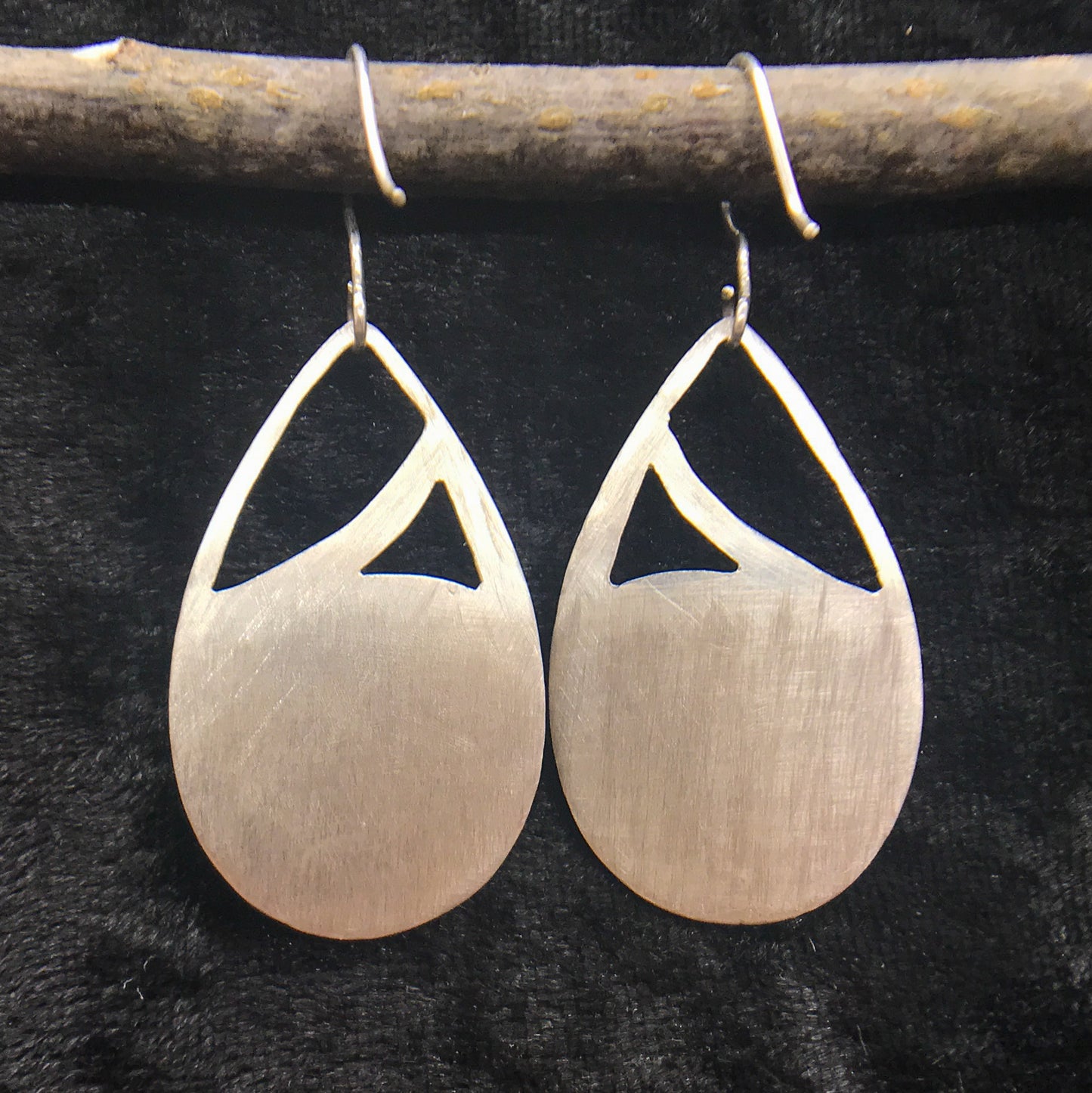 Rose Quartz Teardrop Cut-out Earrings